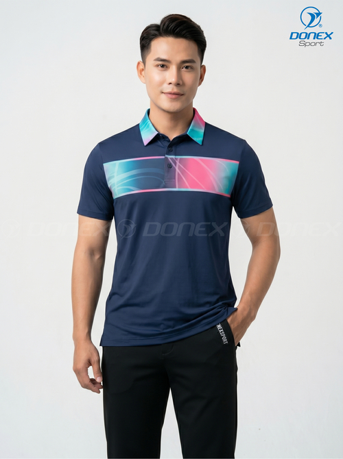 Áo thể thao nam MC-9158-12-01 Navy phối trắng